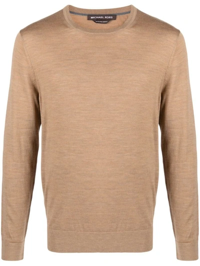 Michael Kors Merino Wool Turtleneck Sweater In Brown