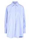 Patou Casual Collared Neck Long Sleeves Top In Blue