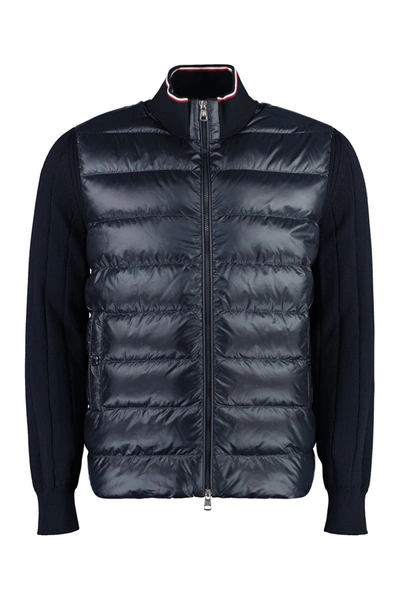 Moncler Padded-front Cotton Jacket In Blue