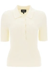 Apc A.p.c. Danae Rib Knit Polo Shirt In Neutral