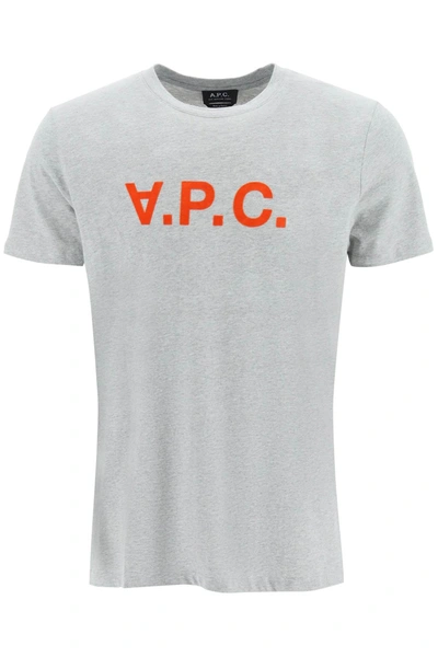 Apc A.p.c. Logo Printed Crewneck T In Grey