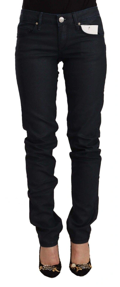 Acht Black Cotton Low Waist Slim Fit Denim Jeans