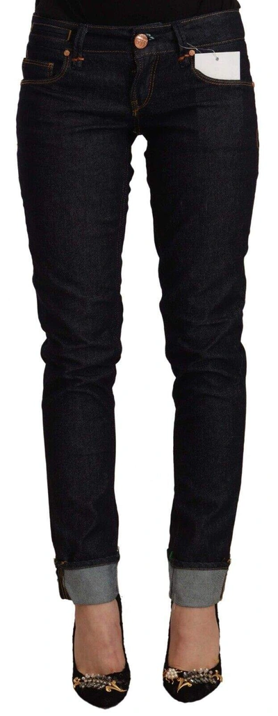 Acht Black Cotton Low Waist Slim Fit Denim Jeans