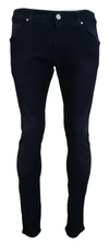 Acht Blue Cotton Tapered Slim Fit Men Casual Denim Jeans In Blue