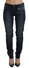 Acht Blue Washed Low Waist Slim Fit Cotton Denim Jeans In Blue
