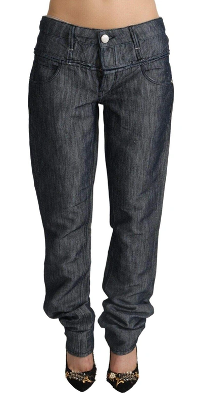 Acht Dark Grey Ramie Mid Wide Waist Straight Denim Jeans