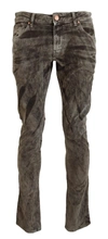 Acht Gray Washed Cotton Corduroy Slim Fit  Jeans In Gray