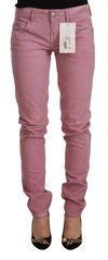 Acht Pink Cotton Slim Fit Women Denim Skinny Jeans In Pink