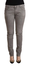 Acht Light Gray Washed Cotton Slim Fit Denim Jeans In Gray