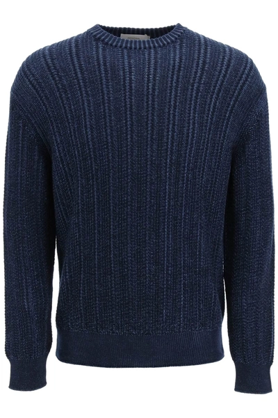 Agnona Cashmere, Silk And Cotton Sweater In Blue