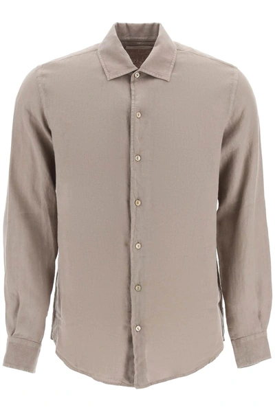 Agnona Classic Linen Shirt In Beige