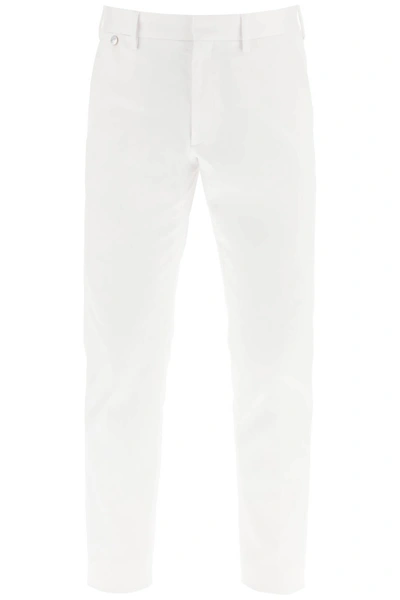 Agnona Cotton Chino Trousers In White
