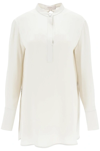 AGNONA HAMMERED SILK SATIN BLOUSE