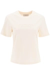 Agnona T-shirt With Embroidered Logo In Beige