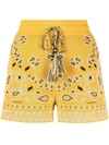 Alanui Bandana-printed Drawstring Shorts In Yellow