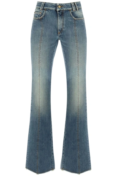 Alessandra Rich Flared Denim Jeans In Blue