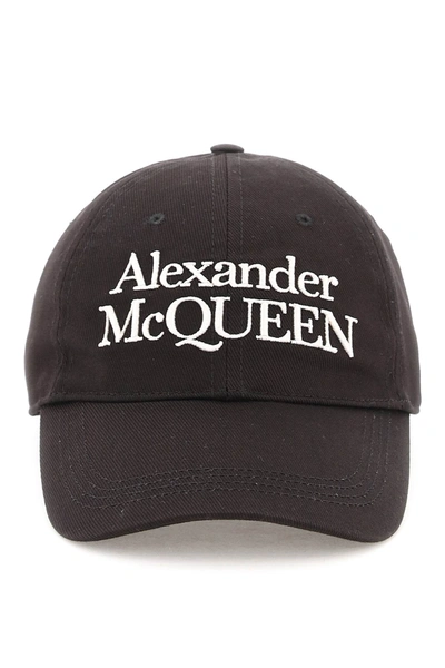 Alexander Mcqueen Baseball Cap With Embroidery In Black