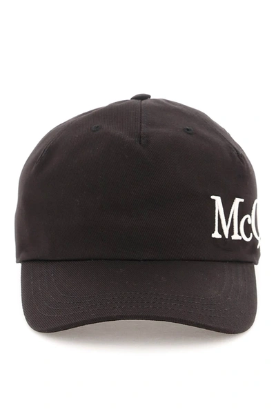 Alexander Mcqueen Baseball Hat With Oversized Logo In Black