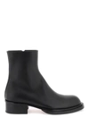Alexander Mcqueen Cuban Stack Ankle Boots  Shoes Black In Black