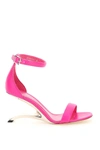 Alexander Mcqueen Sculpted-heel Leather Sandals In Fuchsia