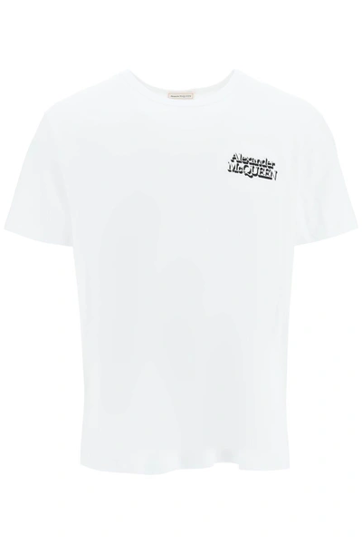 Alexander Mcqueen Logo Embroidered T-shirt In White