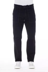 ALPHA STUDIO BLUE COTTON JEANS & PANT