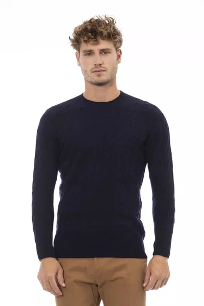 ALPHA STUDIO BLUE VISCOSE SWEATER