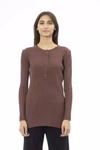 Alpha Studio Brown Viscose Sweater In Brown