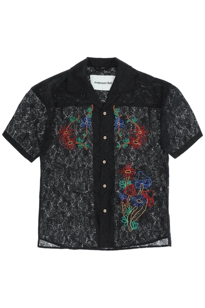 Andersson Bell Black Flower Mushroom Embroidered Shirt