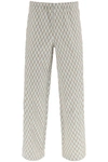 Andersson Bell Beige Trousers With Jacquard Pattern And Overlays In Mixed Colours