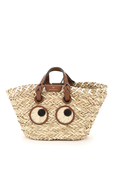 Anya Hindmarch Paper Eyes Small Basket Bag In Mixed Colours