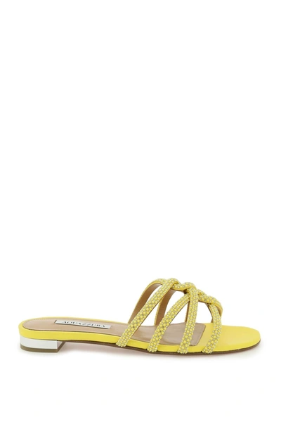 Aquazzura Moondust Slides In Yellow