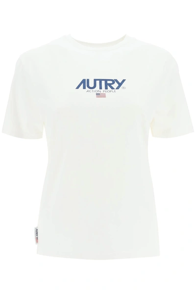 Autry Logo Printed Crewneck T In White