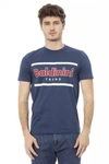 Baldinini Trend Blue Cotton T-shirt In Blue