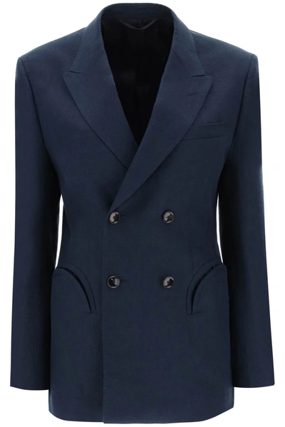 Blazé Milano Midday Sun Daybreak Blazer In Linen In Blue