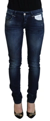 Acht Blue Cotton Low Waist Slim Fit Women Casual Denim Jeans In Blue