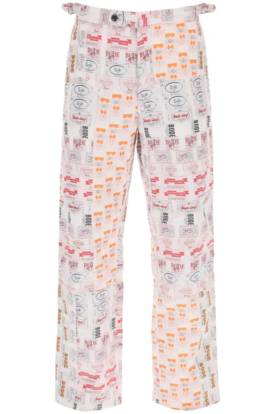 Bode Clinton Street Label Patchwork Pants In White