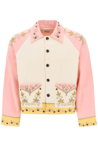 Bode Pink & Off-white Jeweled Ivy Jacket In Mixed Colours