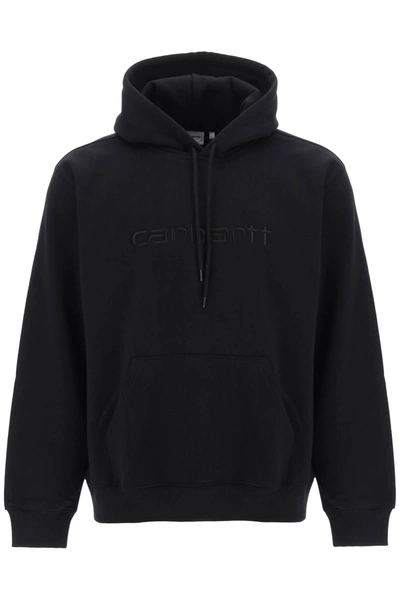 Carhartt Oversized Embroidered-logo Hoodie In Black