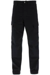 Carhartt Omens Black Kingston Logo-patch Cotton Cargo Trousers In Black