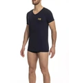 Cavalli Class Black Cotton T-shirt In Blue