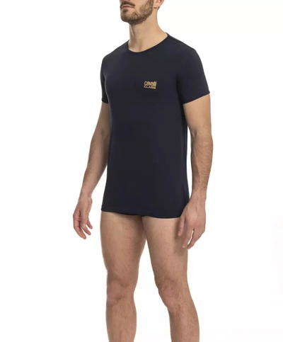 Cavalli Class Blue Cotton T-shirt