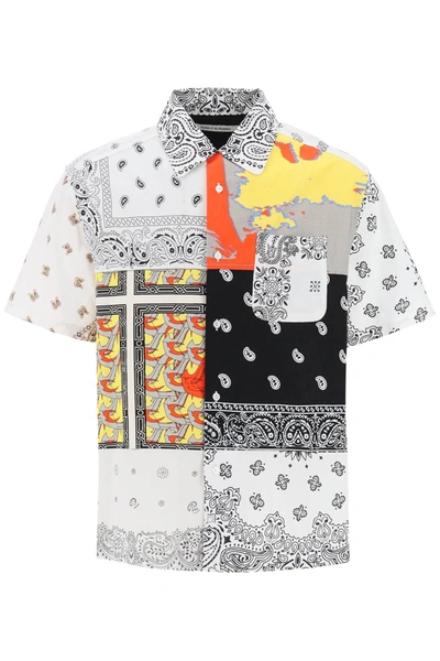 Children Of The Discordance Short-sleeved Patchwork Shirt In Multicolor