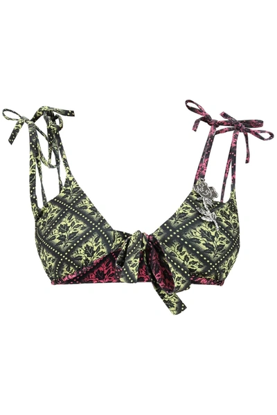 Chopova Lowena Reversible Bikini Top In Multicolor