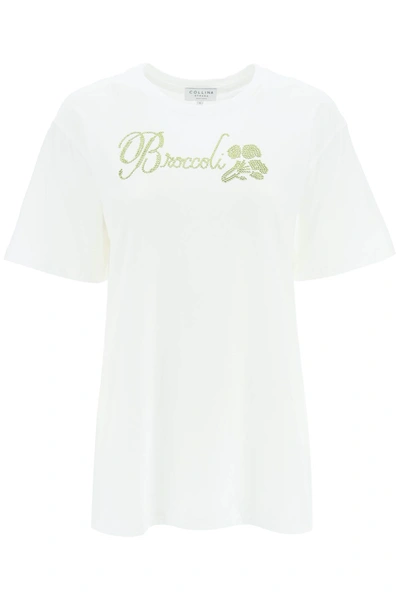 COLLINA STRADA ORGANIC COTTON T-SHIRT WITH RHINESTONES