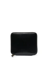 Comme Des Garçons Check-print Leather Wallet In Black