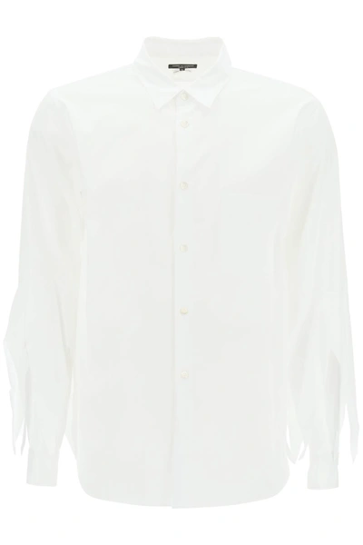 Comme Des Garçons Homme Deux Spiked Frayed-sleeved Shirt In White