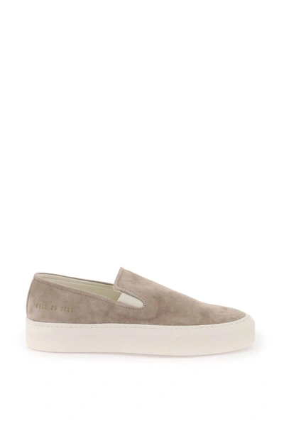 Common Projects Suede Slip-on Sneakers In Brown