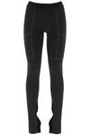 Coperni Stretch-design Slit Leggings In Black
