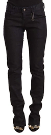 Costume National Black Mid Waist Cotton Denim Skinny Jeans In Black
